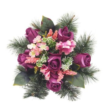 Selyemkoszorú (40cm) - Rózsa - Lila #DB3