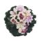 Selyemkoszorú (40cm) - Dália-liliom - Krém-lila #1