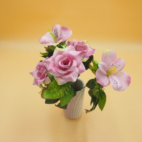 Rózsa - alstoemeria csokor