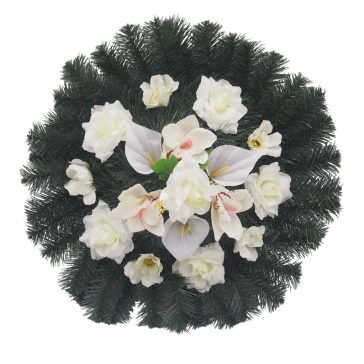 Selyemkoszorú (60cm) - Rózsa-orchidea - Krém #D1