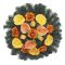 Selyemkoszorú (60cm) - Gerbera-rózsa - Barna-sárga #D1