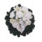 Selyemkoszorú (40cm) - Rózsa-liliom - Fehér #1