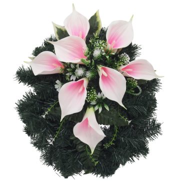Selyemkoszorú (42cm) - Kála - Rózsaszín #P1