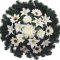 Selyemkoszorú (70cm) - Dália-liliom - Krém #D2