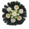 Selyemkoszorú (46cm) - Rózsa-dália - Krém #D2