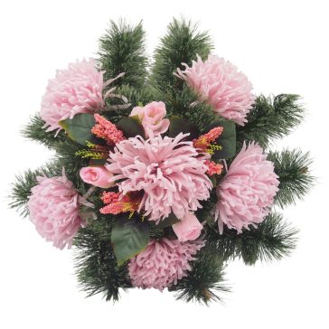 Selyemkoszorú (52cm) - Krizantém - Rózsaszín #DB1