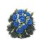 Selyemkoszorú (30cm) – Rózsa – Kék #P1