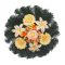 Selyemkoszorú (46cm) - Gerbera-liliom - Krém-sárga #D1