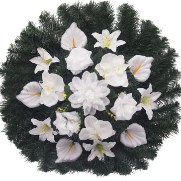 Selyemkoszorú (70cm) - Rózsa-orchidea - Fehér #D1