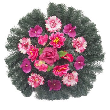 Selyemkoszorú (60cm) - Gerbera-orchidea - Rózsaszín #D1
