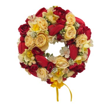 Tavaszi kopogtató (27cm) - Sárga-piros #1