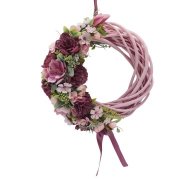 Tavaszi kopogtató (32cm) - Rózsaszín-bordó #1
