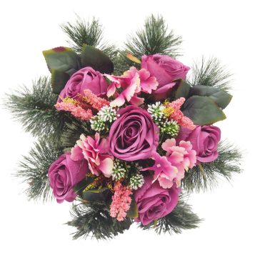 Selyemkoszorú (40cm) - Rózsa - Lila #DB4