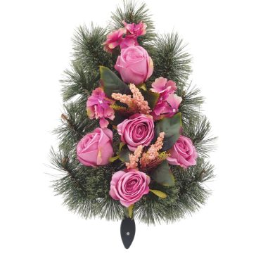 Selyem Sírcsokor (50cm) - Rózsa - Rózsaszín #B1