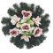 Selyemkoszorú (46cm) - Rózsa-orchidea - Krém-mályva #D2